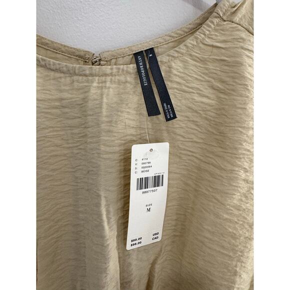 Anthropologie The Della Pleated-Waist Shell Top | Ivory | Size Large NWT - Picture 7 of 10